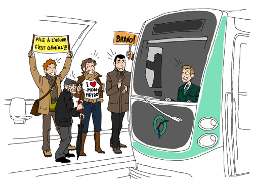 pour motiver les conducteurs de métro, les usagers peuvent applaudir, féliciter et encourager leur conducteur. :-)